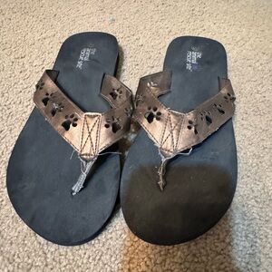 Women's Black and Brown Sandals